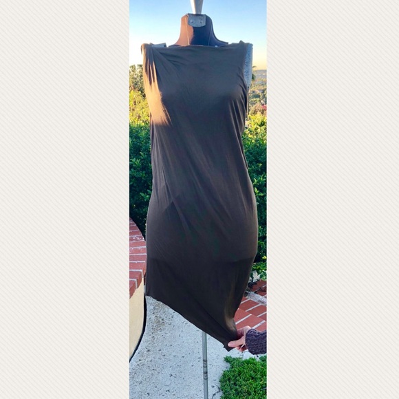 HELMUT LANG designer dress Brown asymmetrical dress modern y2k formal / casual 6 - Picture 8 of 8